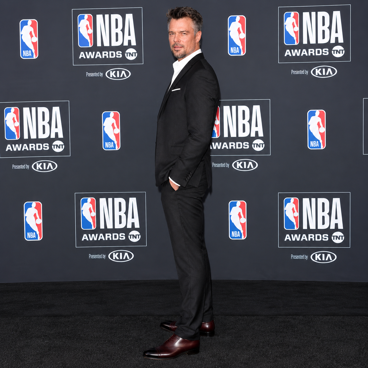 Hollywood Jackets Joshua Duhamel 2018 NBA Awards Black 3 Piece Cotton Suit Men’s