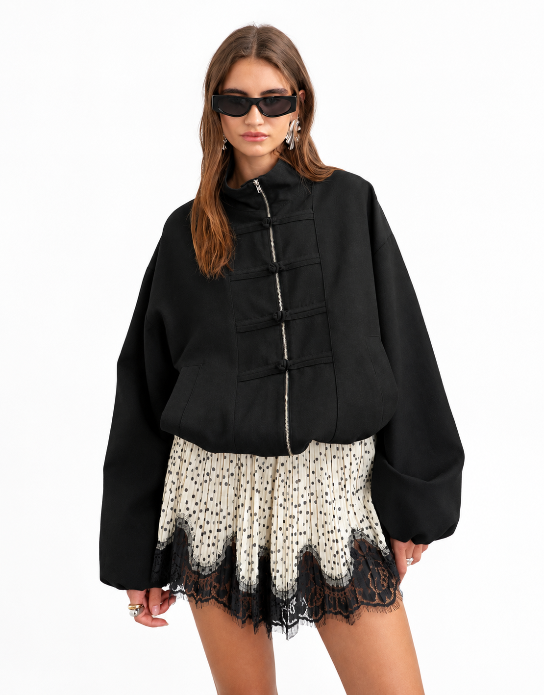 Hollywood Jackets Women’s Topshop Mandarin Collar Bomber Jacket