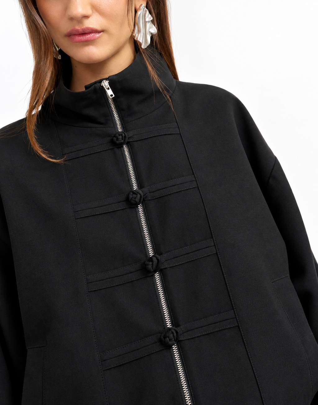 Hollywood Jackets Women’s Topshop Mandarin Collar Bomber Jacket