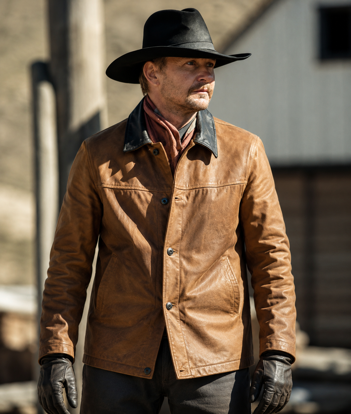 Hollywood Jackets 1923 Zane Davis Brown Leather Jacket