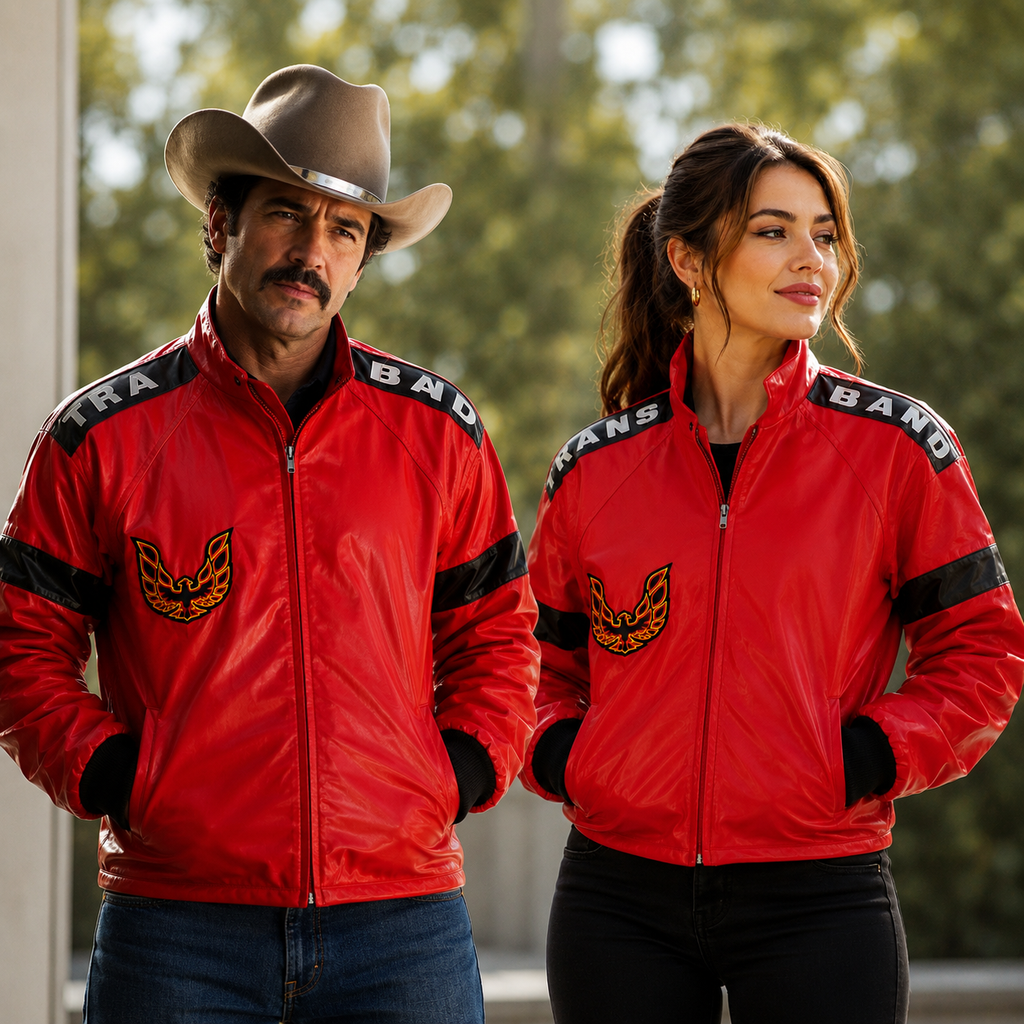 Smokey and the Bandit Burt Reynolds Red Racing Leather Jacket