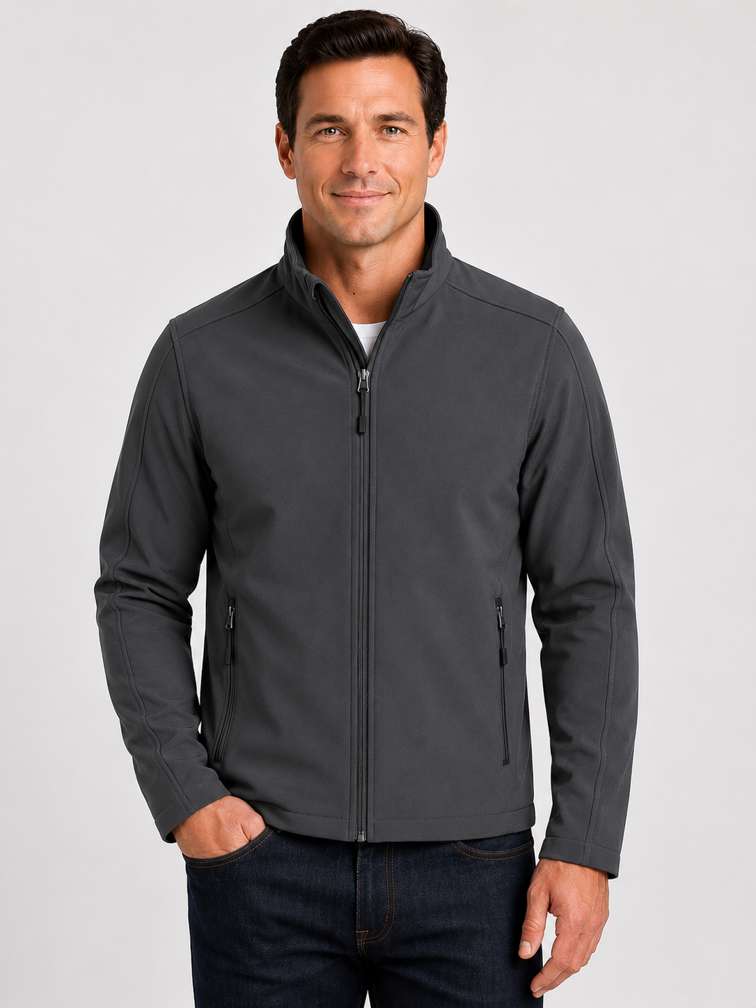 Hollywood Jackets Men's Softshell Zip Jacket