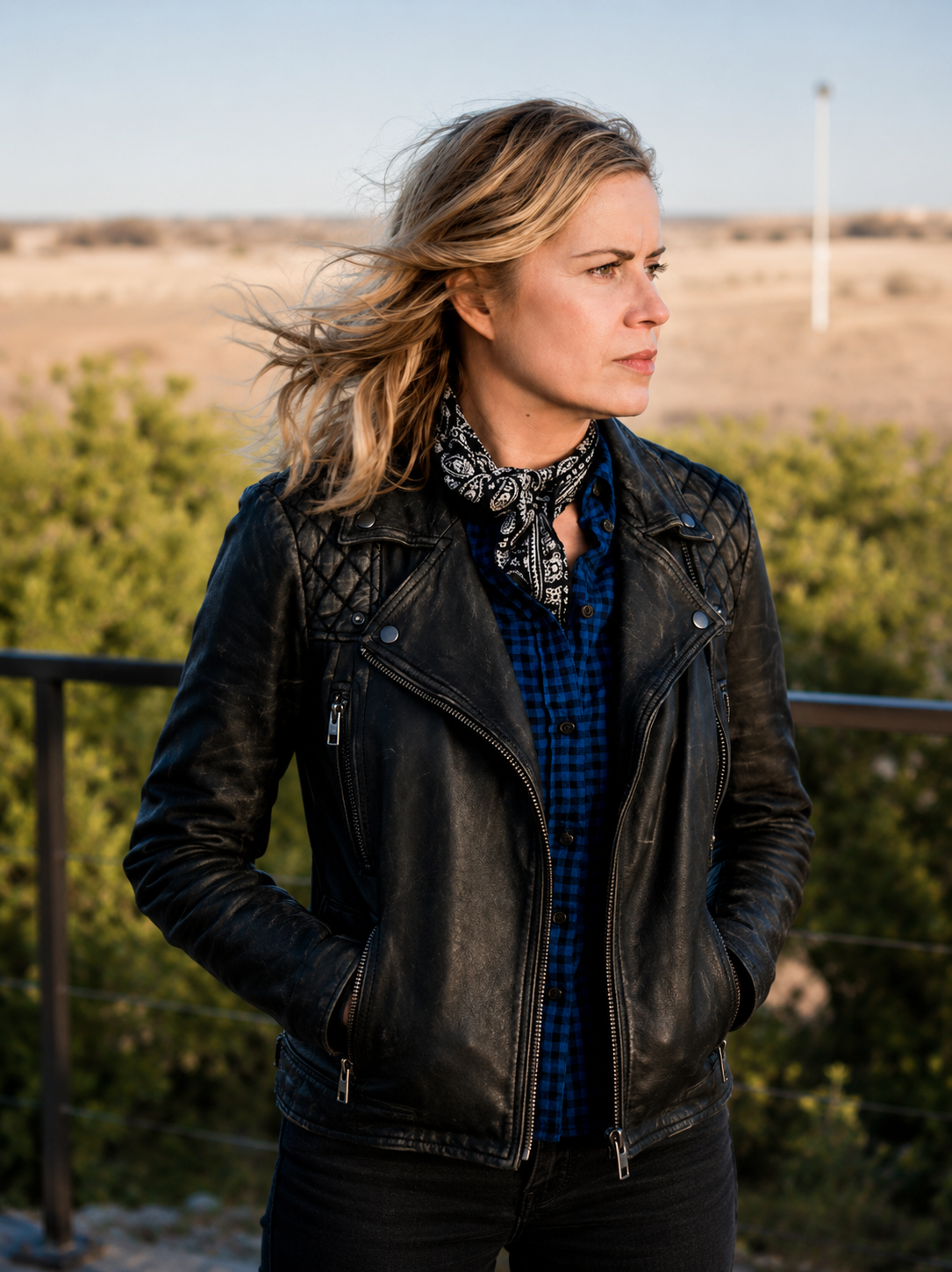 Hollywood Jackets Madison Clark Inspired Fear the Walking Dead Black Biker Leather Jacket