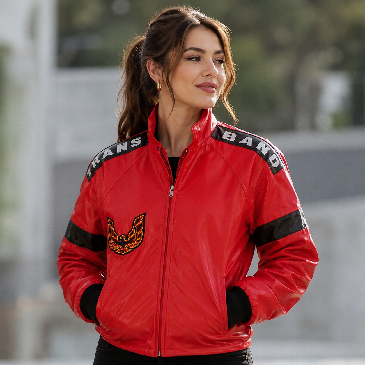 Smokey and the Bandit Burt Reynolds Red Racing Leather Jacket