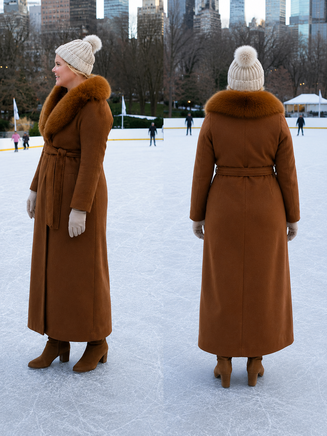 Lainy Newton Kinda Pregnant 2025 Brown Wool Coat