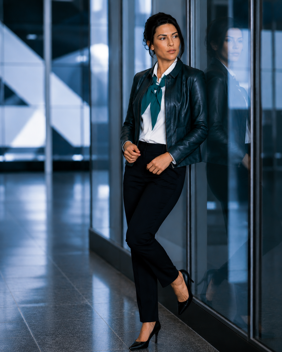 Hollywood Jackets Sofia Pernas Blood & Treasure Lexi Vaziri Black Leather Jacket