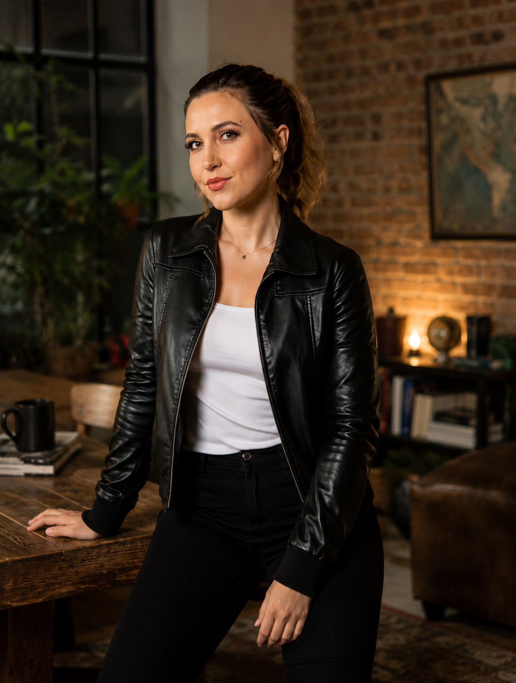 Hollywood Jackets Taylor Tomlinson Black Leather Jacket