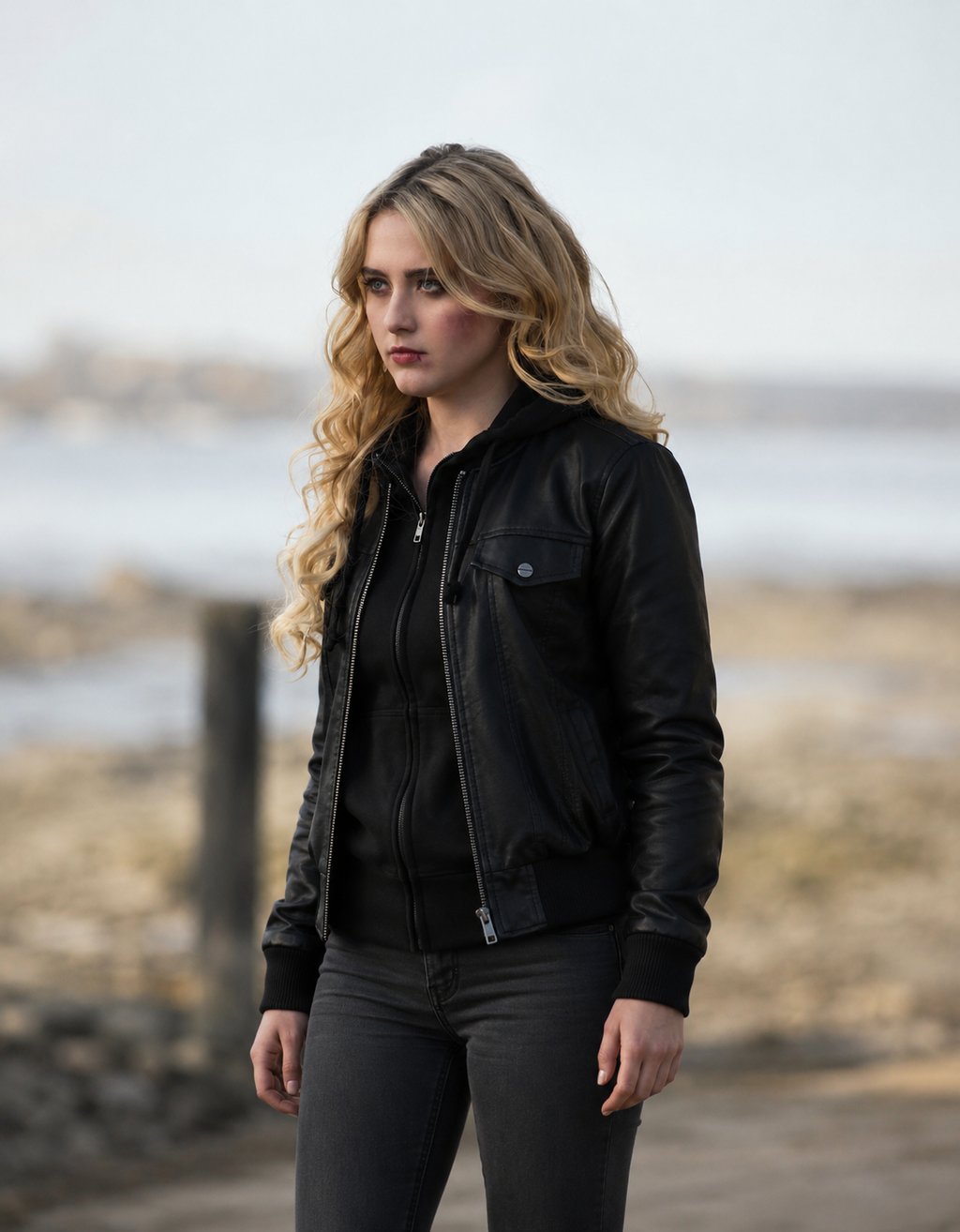 Hollywood Jackets Supernatural S13 Claire Novak Black Leather Jacket