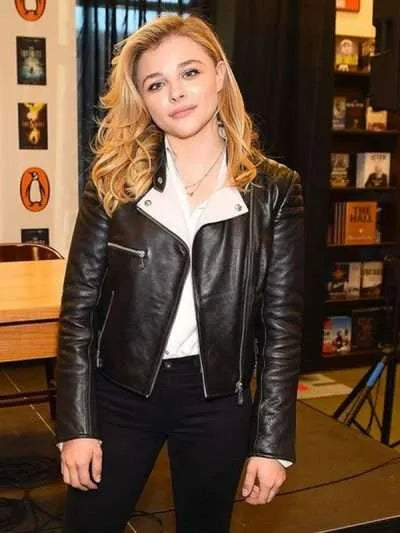 Hollywood Jackets Chloe Grace Moretz Black Leather Jacket