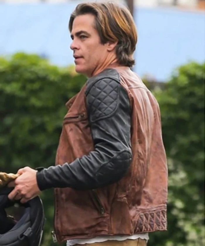 Chris Pine Biker Leather Jacket