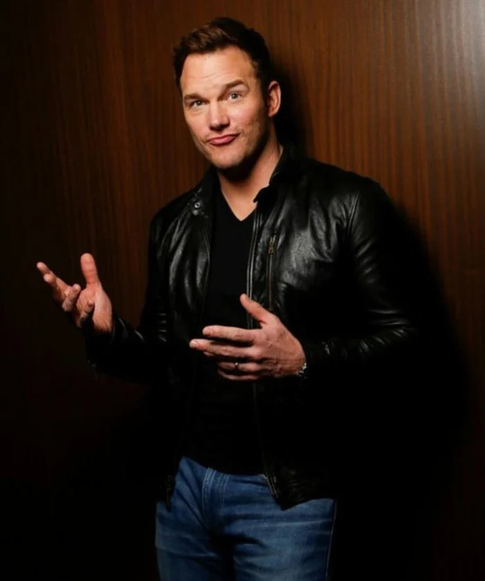 Chris Pratt Inspired Black Leather Jacket