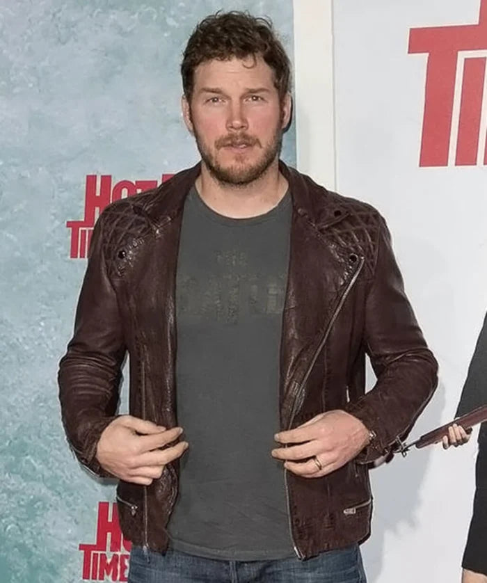 Christ Pratt Brown Leather Jacket