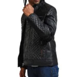 Men’s Classic Black Quilted Motorcycle Leather Jacket