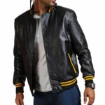 Juda Priest Printed Black Real Leather Jacket