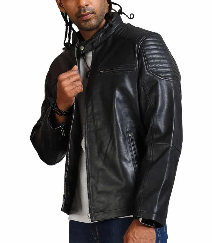 Riding Skeleton Boda Biker Leather Jacket
