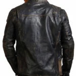 Men’s Distressed Black Motorcycle Leather Jacket
