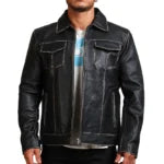 David Star Inspired Men’s Vintage Cowhide Leather Jacket