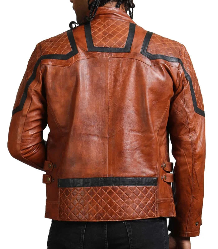 Men’s Designer Brown Waxed Leather Jacket