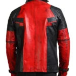 Deadpool Men Red Blood Waxed Leather Jacket