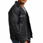 Joker Black Brando Distressed Leather Jacket