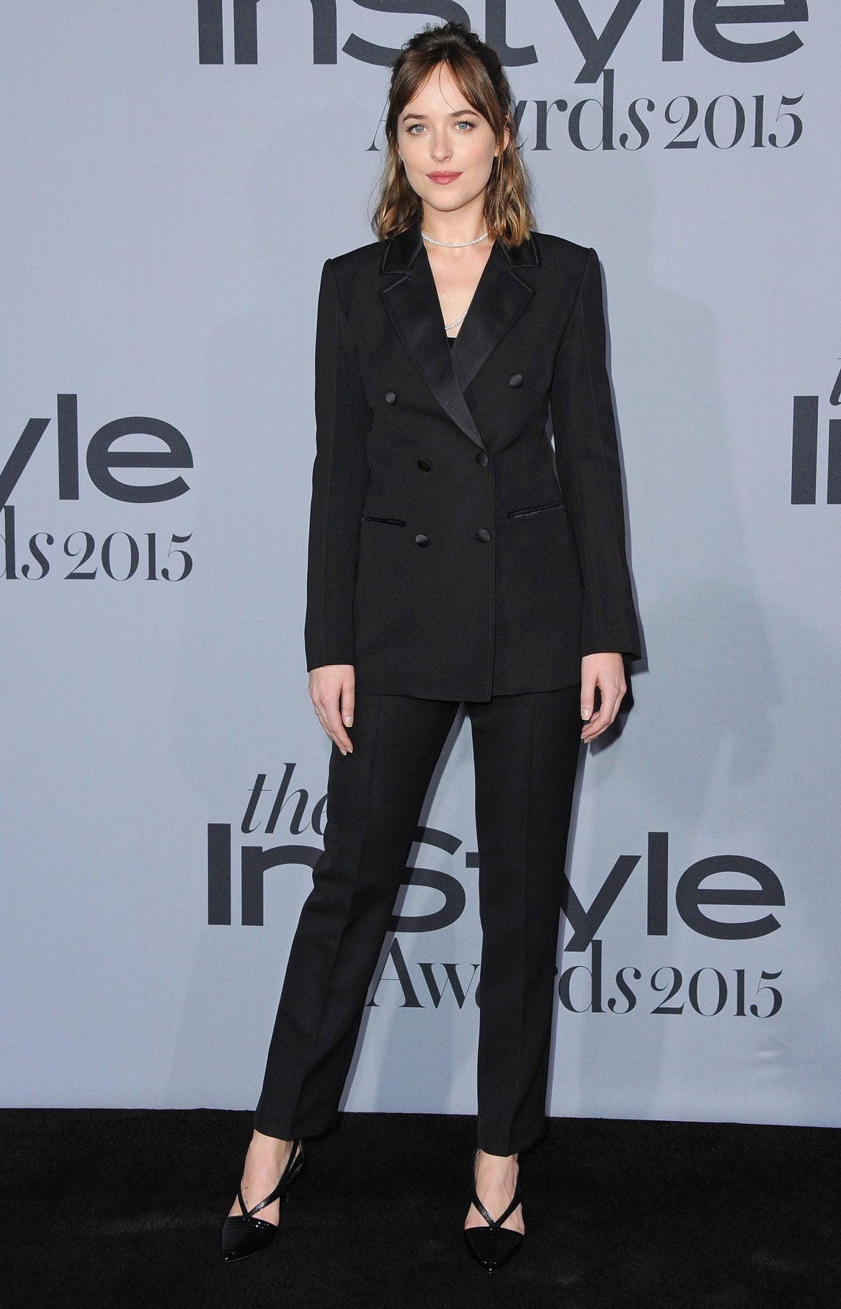 Hollywood Jackets Dakota Johnson 2015 InStyle Awards Black Suit Women’s
