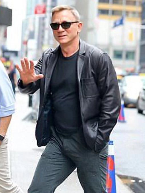 Hollywood Jackets Daniel Craig Layer Cake Black Leather Blazer