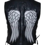 Daryl Dixon Black Motorcycle Angel Leather Vest