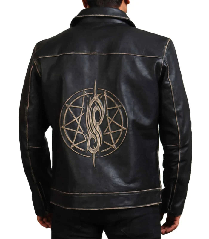 David Star Inspired Men’s Vintage Cowhide Leather Jacket