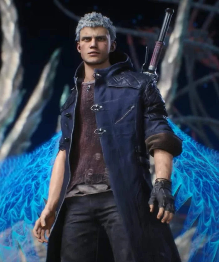Hollywood Jackets Devil May Cry 5 Blue Nero Coat with Hood