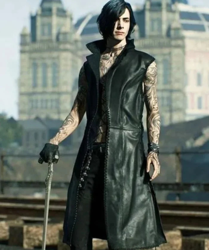 Hollywood Jackets Devil May Cry 5 V Black Leather Coat