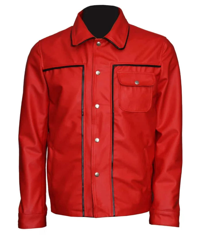 Hollywood Jackets Red Vintage Leather Jacket for Men’s