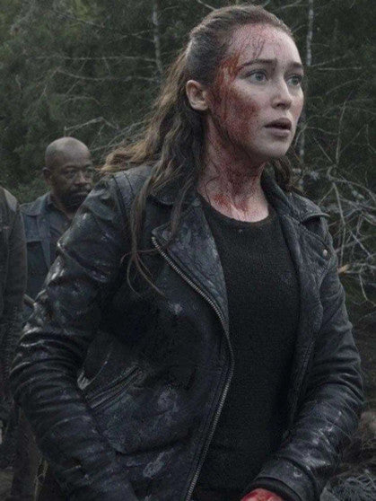 Hollywood Jacket Fear the Walking Dead S5 Alicia Clark Black Biker Leather Jacket