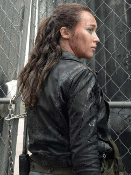 Hollywood Jacket Fear the Walking Dead S5 Alicia Clark Black Biker Leather Jacket