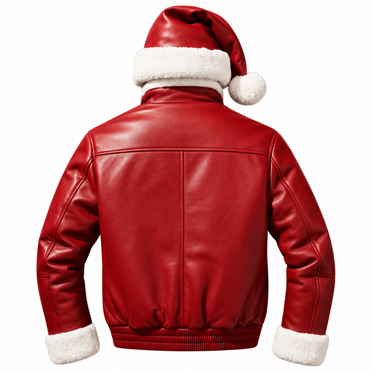 Men’s Red Faux Leather Santa Jacket – Christmas Edition | Hollywood Jackets
