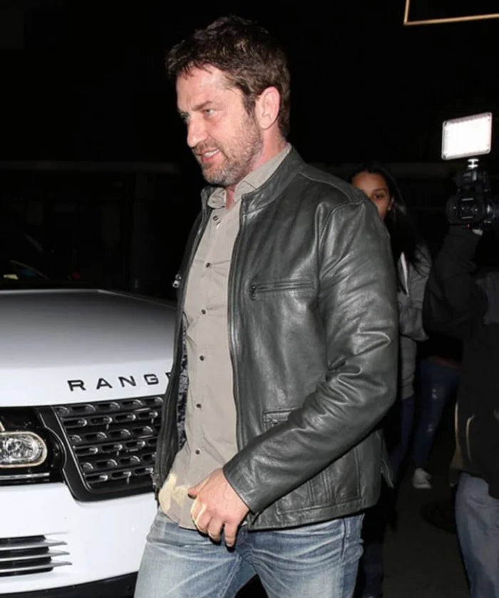 Gerard Butler Inspired Black Leather Jacket