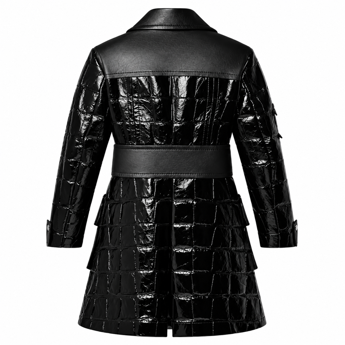 Hollywood Jackets Women’s Mixed Stud Button Leather Coat