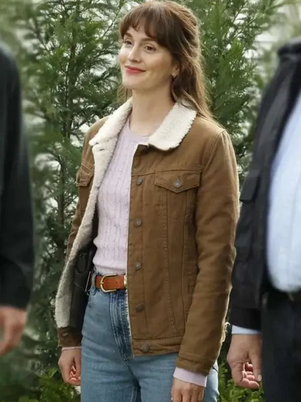 Hollywood Jackets Women’s Lou Hickman Good Cop Bad Cop Brown Shearling Jacket