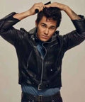 Men’s Old-School Biker Leather Jacket – Grease Style Genuine Leather Jacket