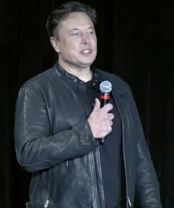 Harry Bolz Elon Musk Black Leather Jacket