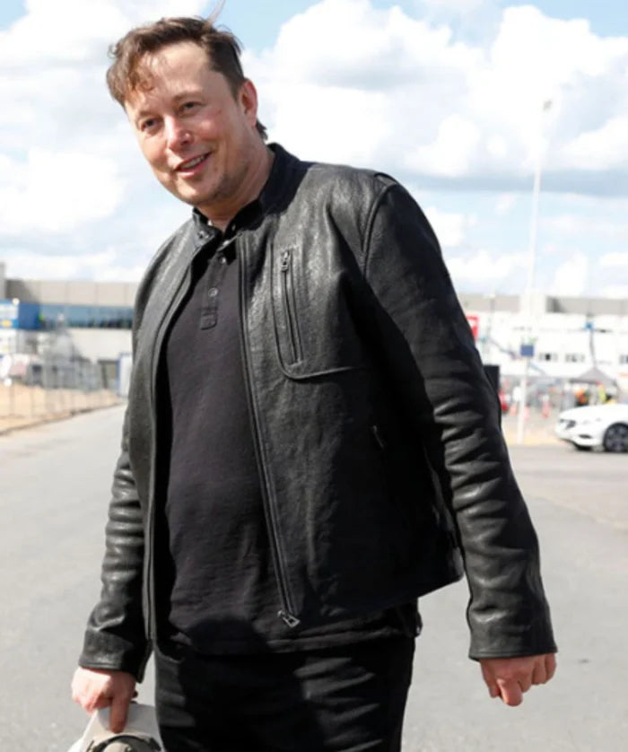 Harry Bolz Elon Musk Black Leather Jacket