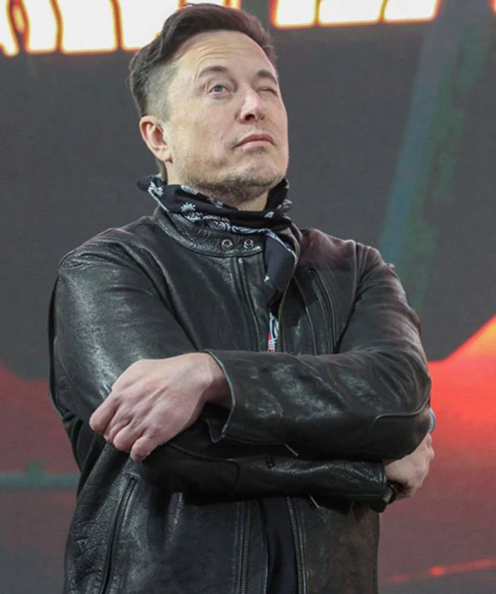 Harry Bolz Elon Musk Black Leather Jacket