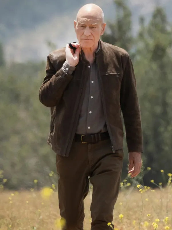 Hollywood Jacket Patrick Stewart Star Trek: Picard Brown Jacket