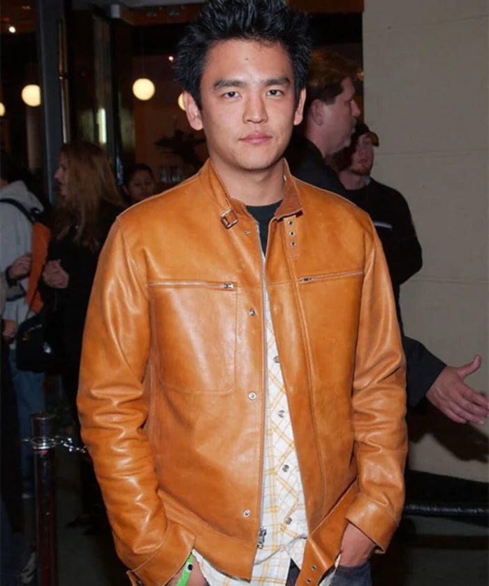 Premium John Cho Inspired Tan Leather Jacket