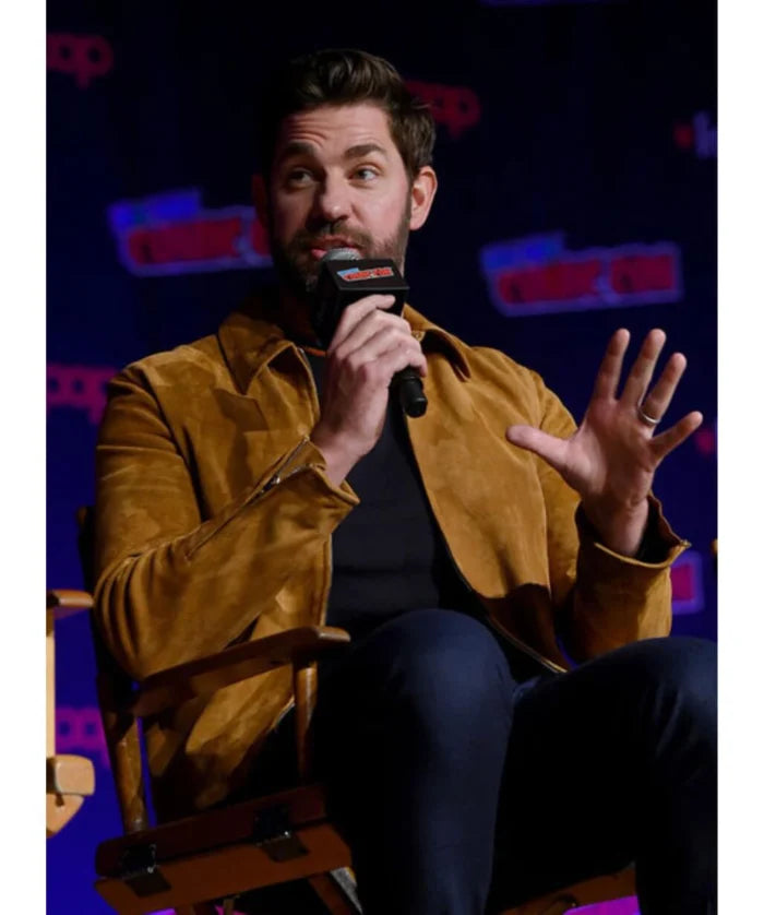 John Krasinski Brown Suede Jacket for Men