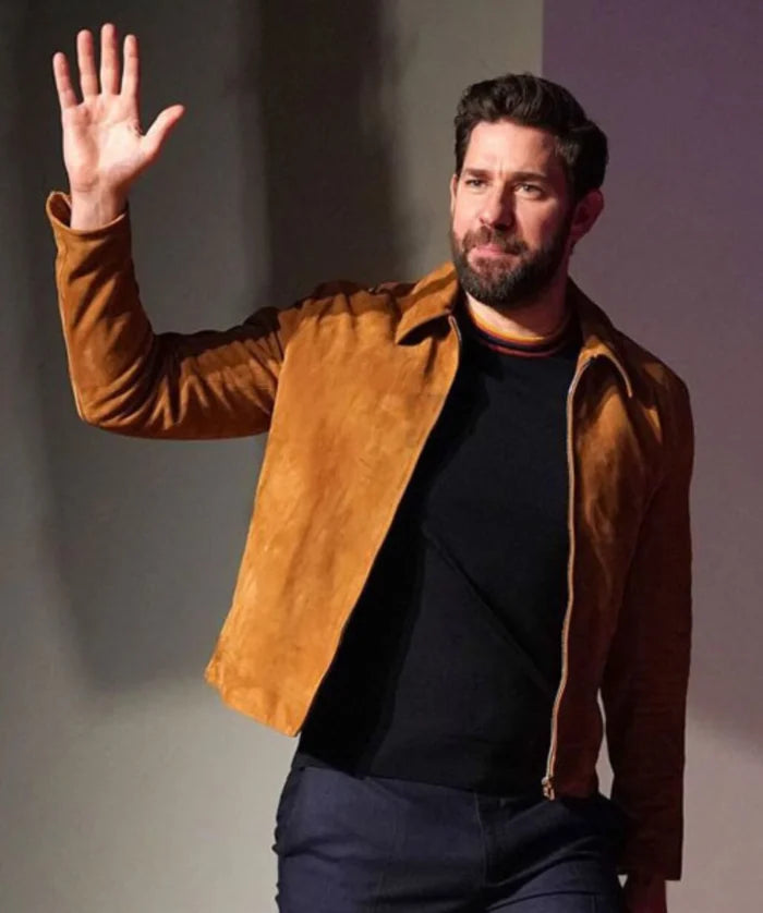 John Krasinski Brown Suede Jacket for Men