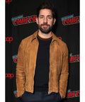 Hollywood Jacket John Krasinski Brown Suede Leather Jacket