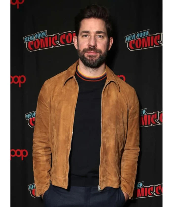 John Krasinski Brown Suede Jacket for Men