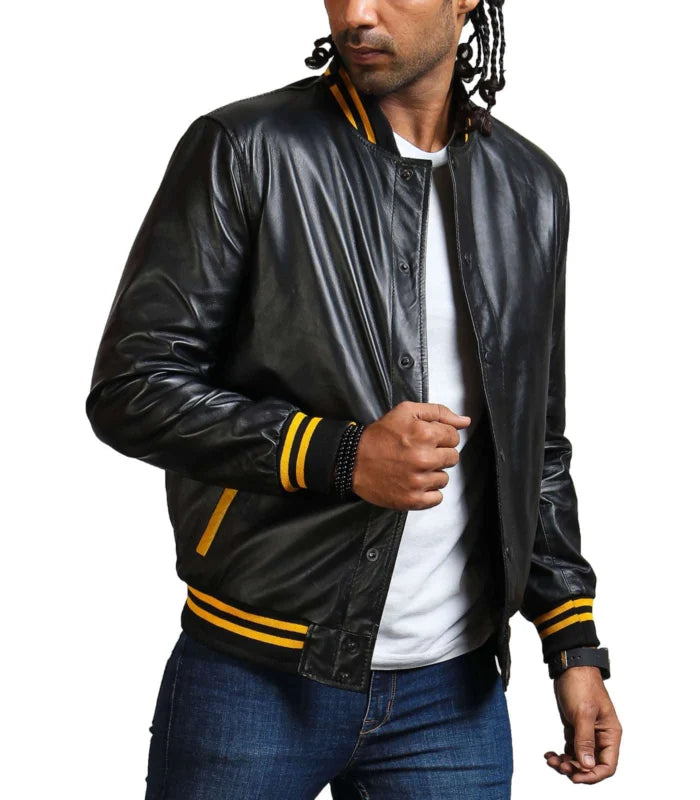 Judas Priest Printed Black Real Leather Jacket – Men's Heavy Metal Biker Jacket