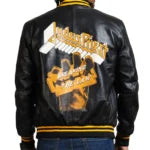 Juda Priest Printed Black Real Leather Jacket