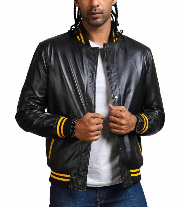 Judas Priest Printed Black Real Leather Jacket – Men's Heavy Metal Biker Jacket